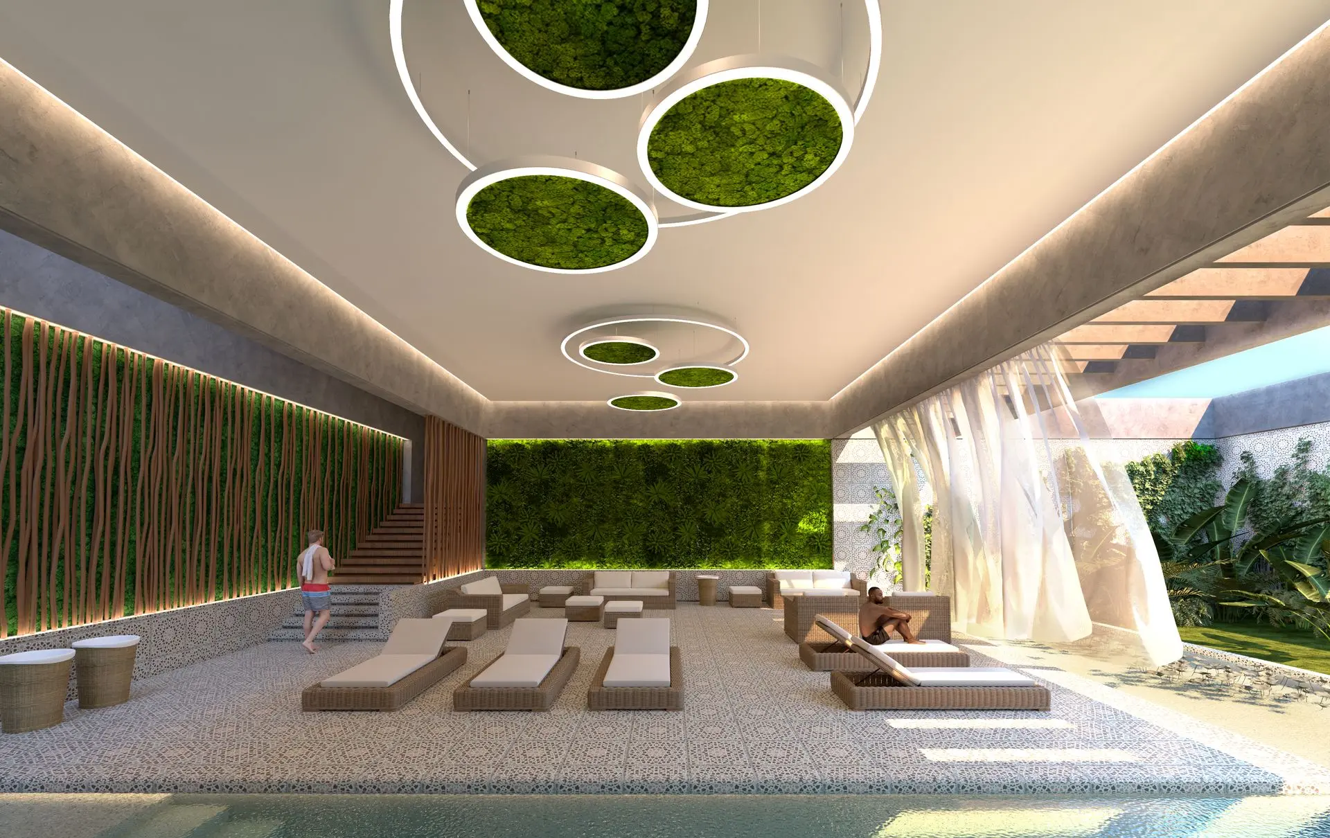 Iluminación biofílica spa Luxes